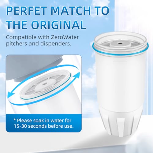Water Filter Replacement Fits for ZERO Pitcher (6 Count)