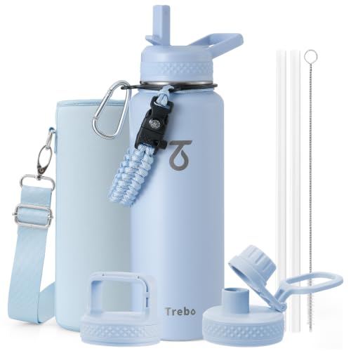 Water Bottle Insulated 40 oz with 3 Lids