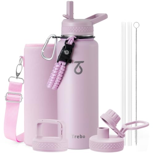 Water Bottle Insulated 40 oz with 3 Lids