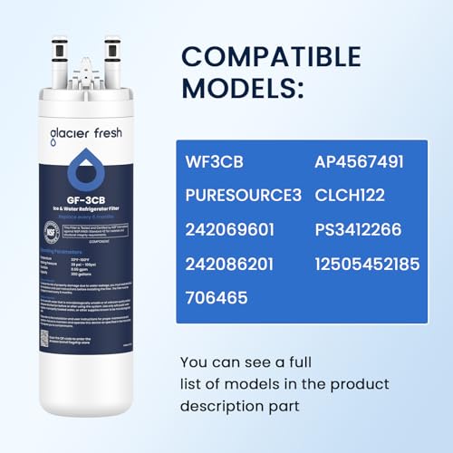 WF3CB Refrigerator Water Filter Replacement Pack of 3 (3 Count)