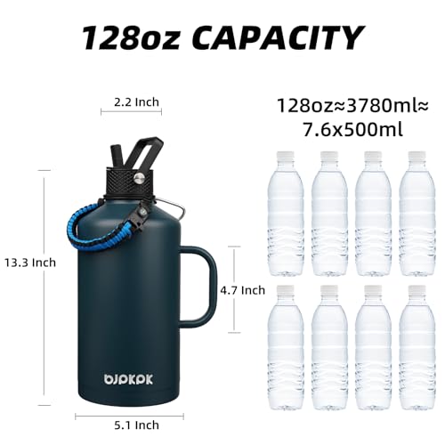 128oz Insulated Water Bottle with Straw Lid