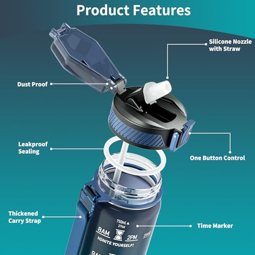 Water Bottle with Straw