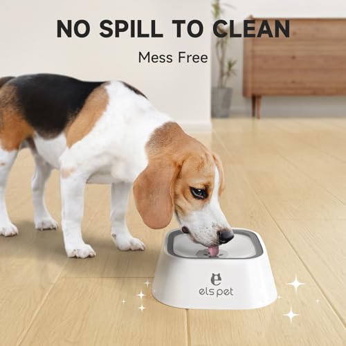 White 35oz 1L No Spill Dog Cat Bowl Anti Slip Travel Dispenser
