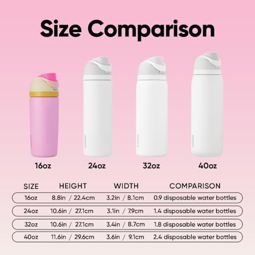 FreeSip Kids Stainless Steel Water Bottle 16 oz Tutti Frutti