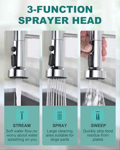Chrome Kitchen Faucet with Soap Dispenser