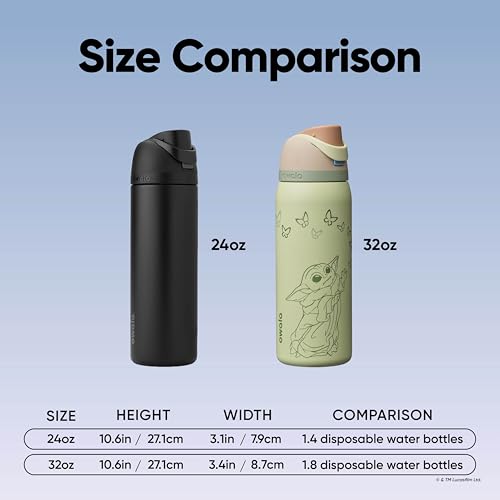 Star Wars FreeSip Stainless Steel Water Bottle 32 oz GroGu