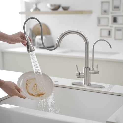 Kitchen Faucets with Water Filter and Pull Down Sprayer