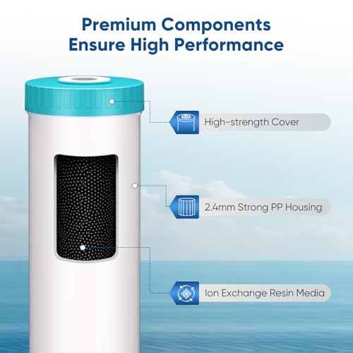 4.5"x 20" 3 Stage Whole House Water Filter Cartridge Combo Kit with Pleated Sediment