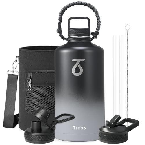 One Gallon Water Bottle Insulated with 3 Lids