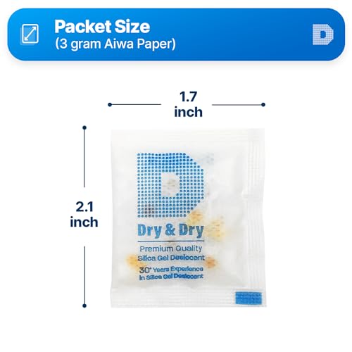 3 Gram [200 Packets] Orange Indicating Silica Gel Packets Desiccants Silica Packets