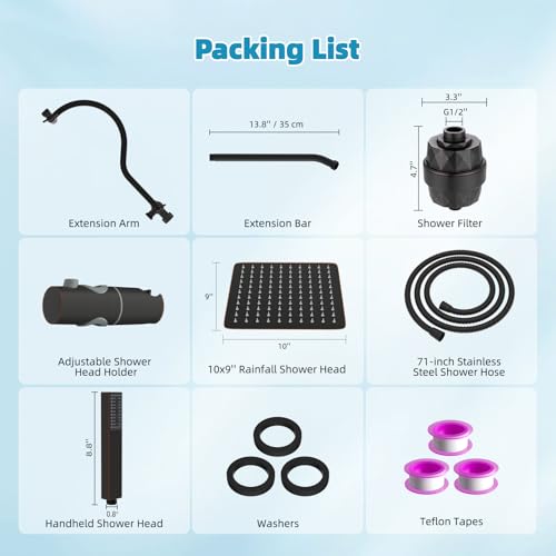 10'' Filtered Shower Head with 4