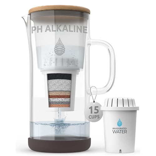 pH Restore Glass Water Filter Pitcher