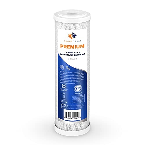 Premium 5 Micron Carbon Block Water Filter 10" x 2.5" (5 Count)