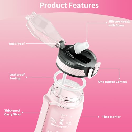 Water Bottle with Straw