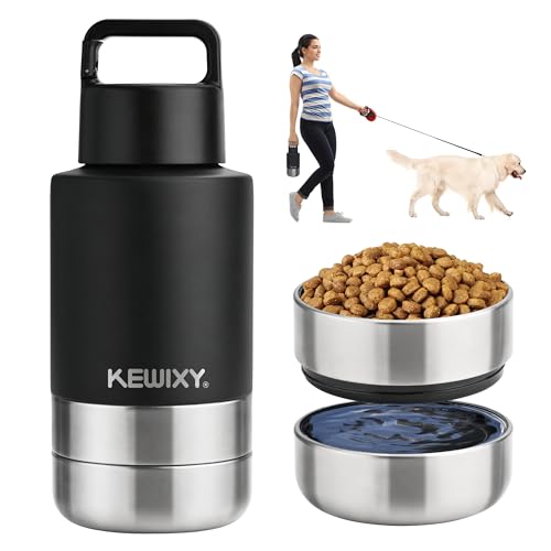 Insulated Dog Travel Water Bottle with Detachable Bowls