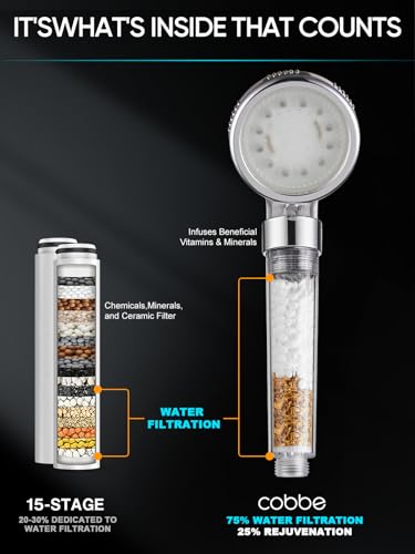 Filtered LED Shower Head with Handheld