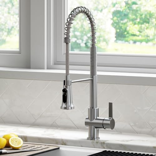 Britt 2-in-1 Commercial Style Pull-Down Single Handle Water Filter Kitchen Faucet for Reverse Osmosis or Water Filtration System in Spot Free Stainless Steel, KFF-1691SFS