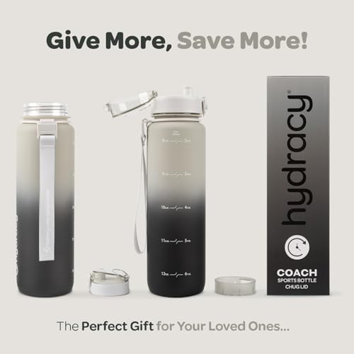 Motivational Water Bottle with Time Marker & Fruit Infuser 32 oz