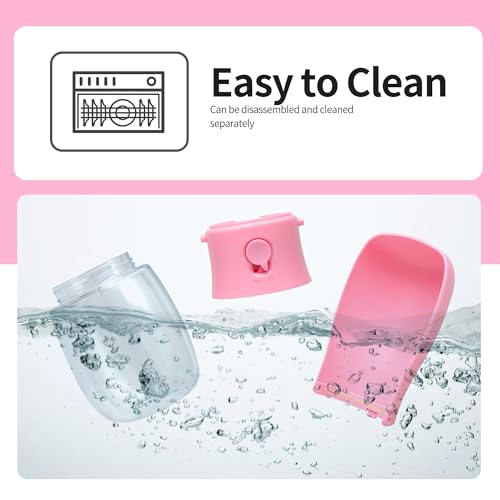 Portable Dog Water Bottle 10oz Pink