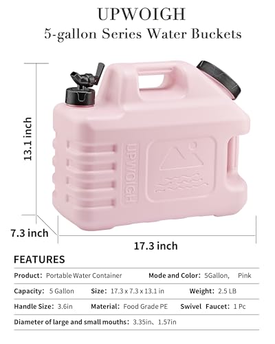5 Gallon Camping Water Jug with Spigot (3 Count)