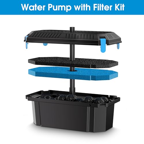 70W Solar Pond Pump with Pond Filter 660 GPH for Outdoor Ponds