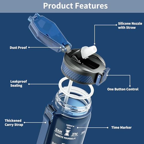 Water Bottle with Straw