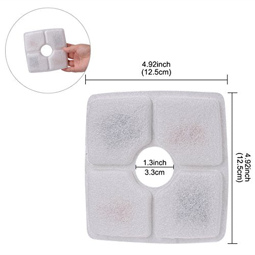4 Packs Cat Fountain Filter Flower Pet Fountain Replacement Filters Activated Carbon Water Dispenser Filters (4 Count)