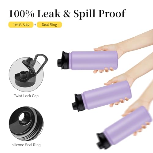 24 oz Insulated Water Bottle Bulk 8 Pack (8 Count)