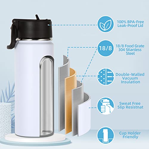 16 OZ Kids Water Bottle Bulk 4 Pack (4 Count)