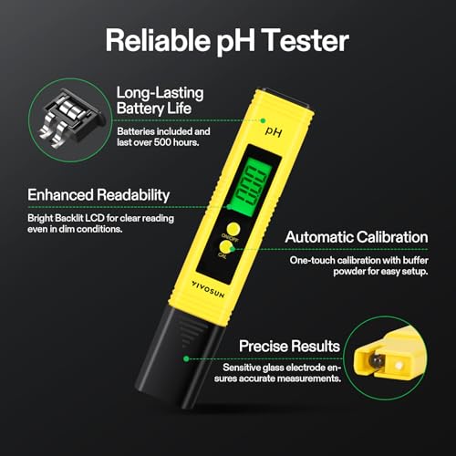 Digital pH Meter TDS EC Meter for Water 0.01 Accuracy Hydroponics