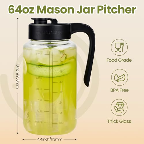 Mason Jar Pitcher 64 oz