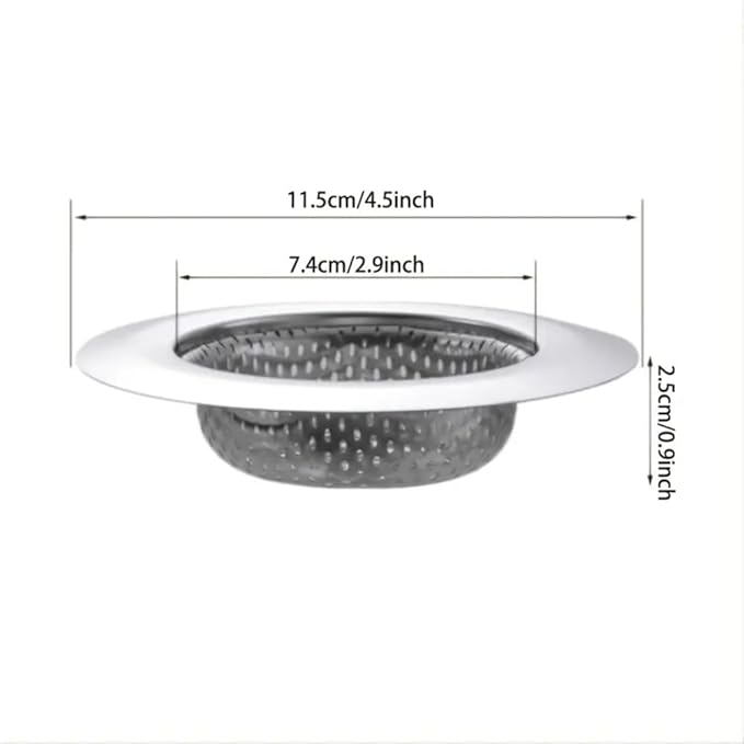 Kitchen Sink Strainers | Kitchen Sink Drain Strainer, Kitchen Essentials (Black) (2 Pack) Large Wide Rim 4.5" Diameter for Homeowners
