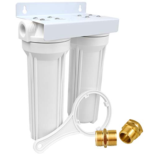External RV Dual Water Filter System for RVs Camper Boats Marine (2 Count)