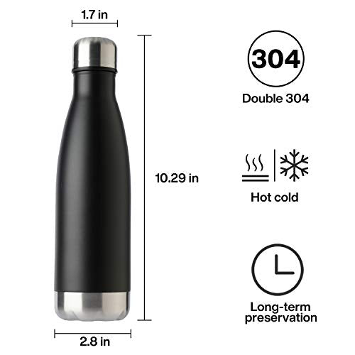 17oz Sport Water Bottle 4 Pack Vacuum Insulated Stainless Steel Leak (4 Count)