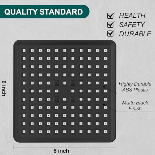 Filtered 6 Inch Square Shower Head High Pressure Bathroom Rain Showerhead Filter for Hard Water to Remove Chlorine and Harmful Substances