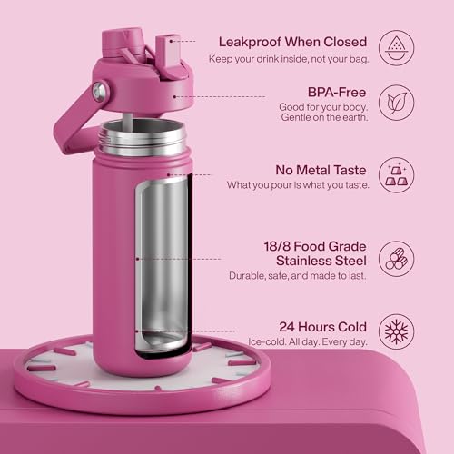 Insulated Water Bottle with Straw Stainless Steel Water Bottle