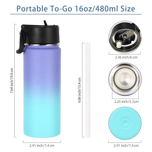 16 OZ Kids Water Bottle Bulk 2 Pack (2 Count)