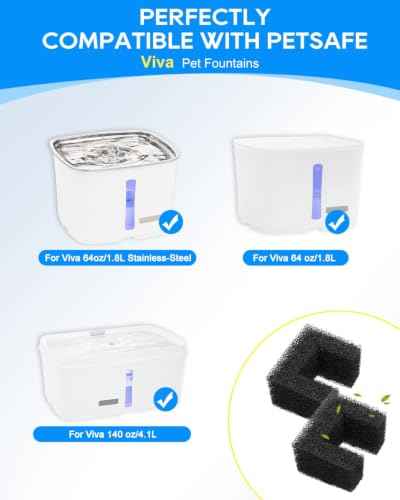 12 Pack Filters Compatible with PetSafe Outlast & Viva Pet Fountains (12 Count)