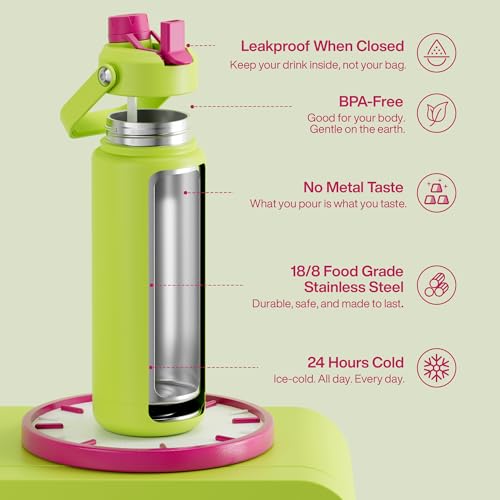 Insulated Water Bottle with Straw Stainless Steel Water Bottle