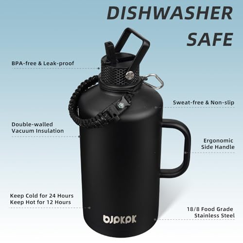 128oz Insulated Water Bottle with Straw Lid