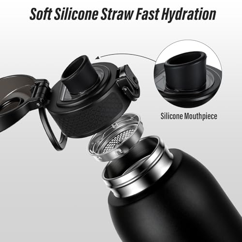 Insulated Water Bottle 12 oz with Dustproof Lid