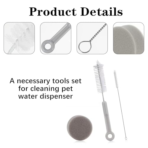 3 PCS Cat Water Fountain Cleaning Set Professional Brushes & Sponge