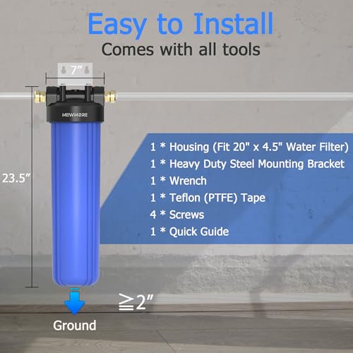 WHB20 Whole House Water Filter Housing Fit 20"x4.5" Sediment etc Filters