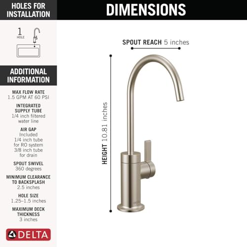 Faucet Clarifi Under Sink Reverse Osmosis Water Filter System with Brushed Nickel Contemporary Beverage Dispenser Faucet