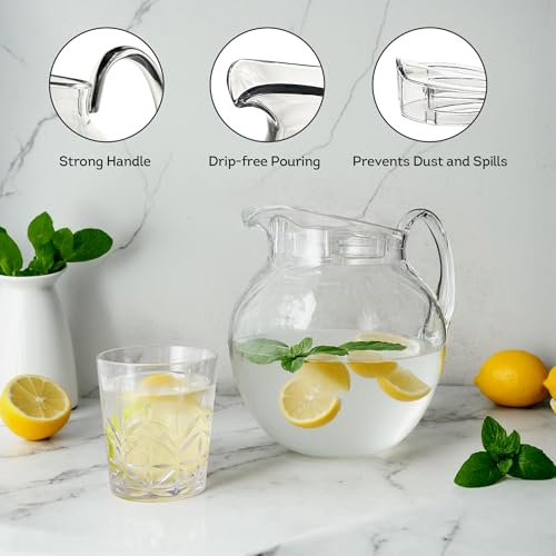 115 oz Shatterproof plastic pitcher with lid