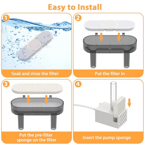 10 Set Dog Water Fountain Filters Replacement (50 Pound)