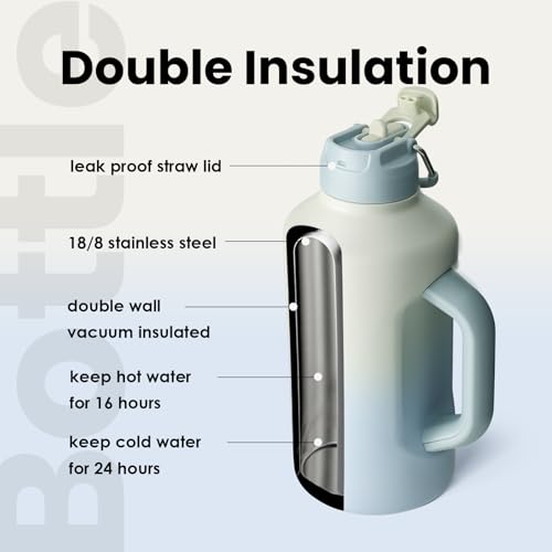 Insulated Water Bottle 64 oz Dual