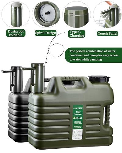 5 Gallon Water Jug with Rechargeable Touch Pump
