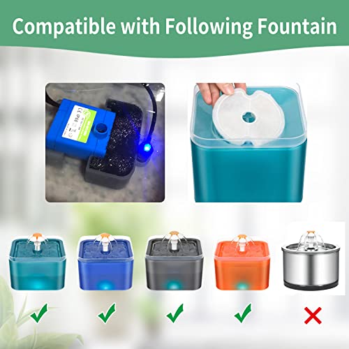 4 Pack Cat Water Fountain Filters with 4 Sponges