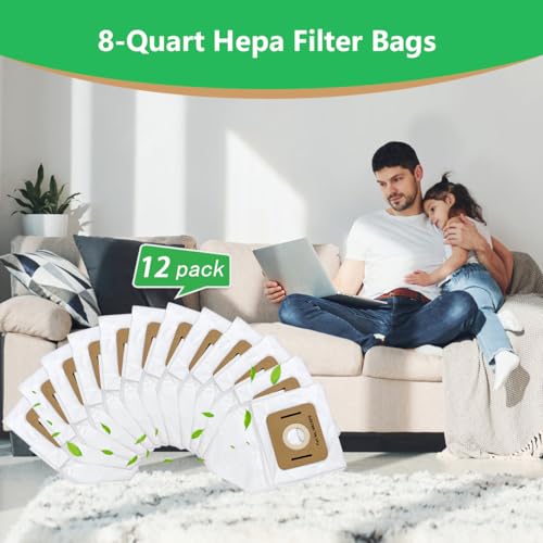12 Pack VACBP6 Bags Compatible with 8 (12 Count)